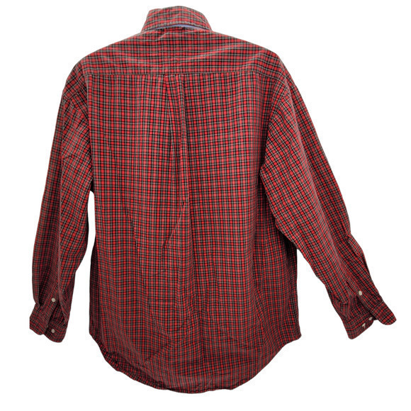 Tommy Hilfiger Plaid button collar Long Sleeve Button Up Vintage Mens Shirt Top - Picture 3 of 16